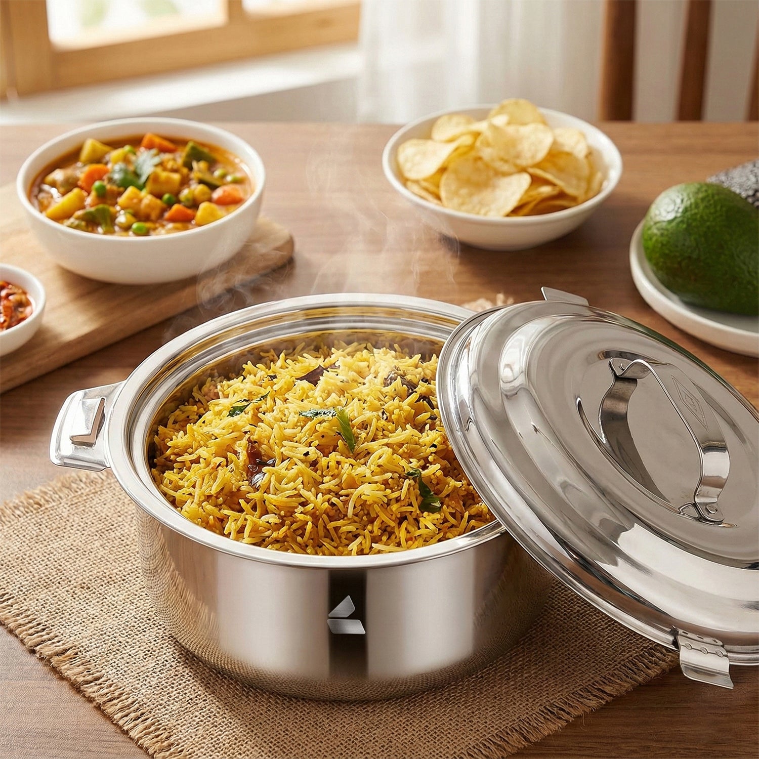 SS Double walled Casserole