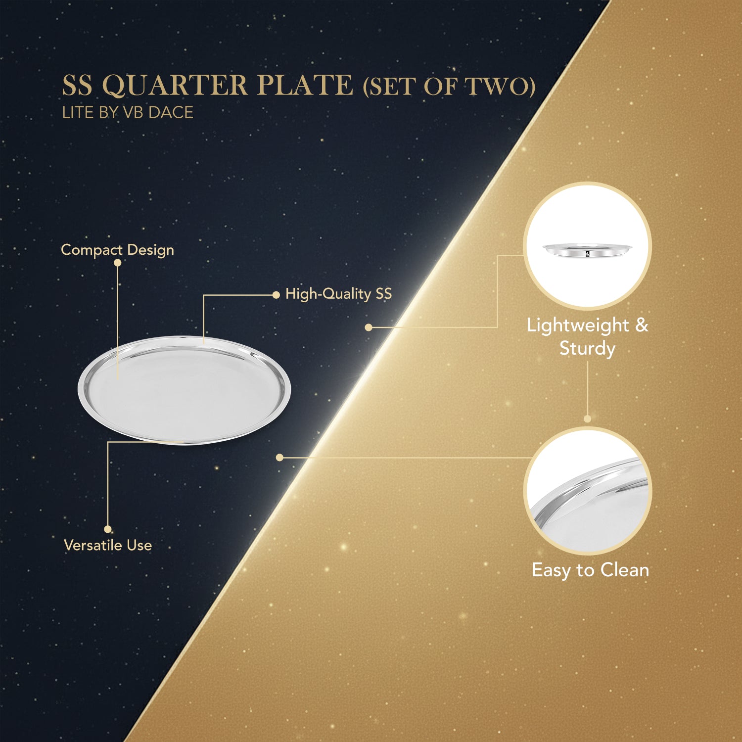 SS Quarter Plate (Set of Two)